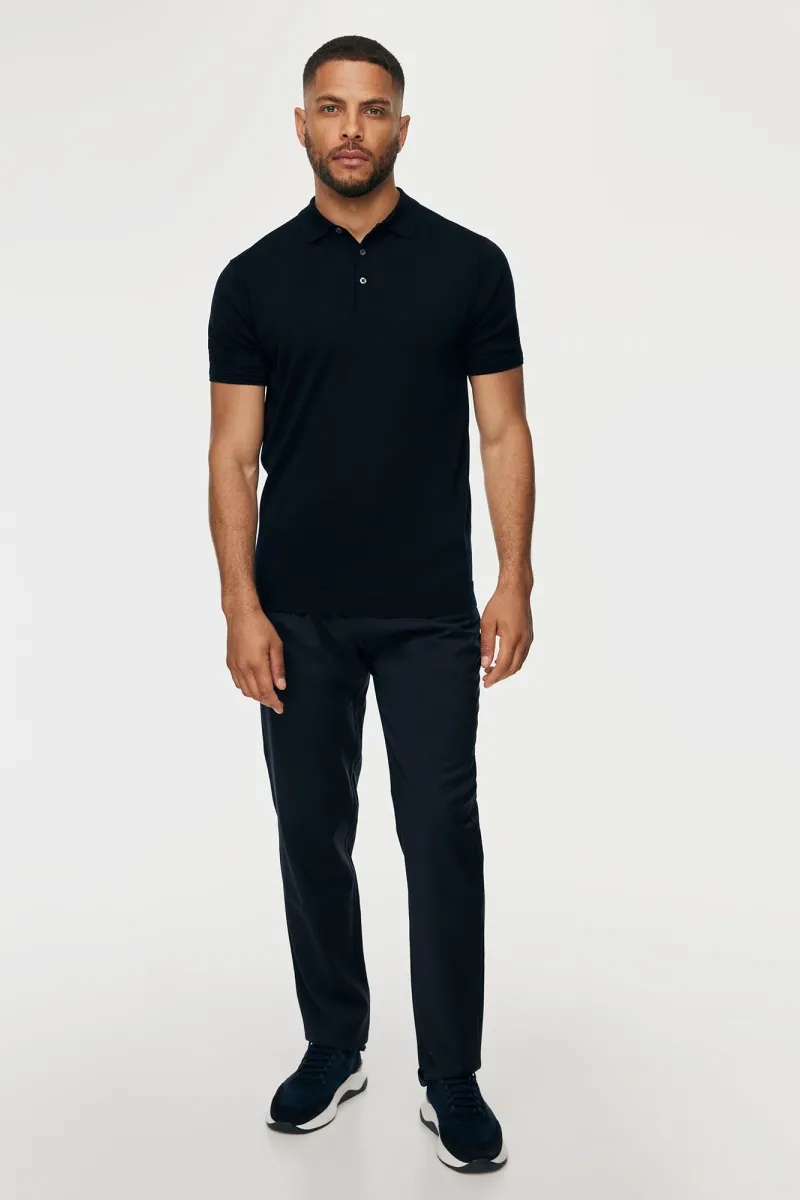 Button Polo | Donkerblauw