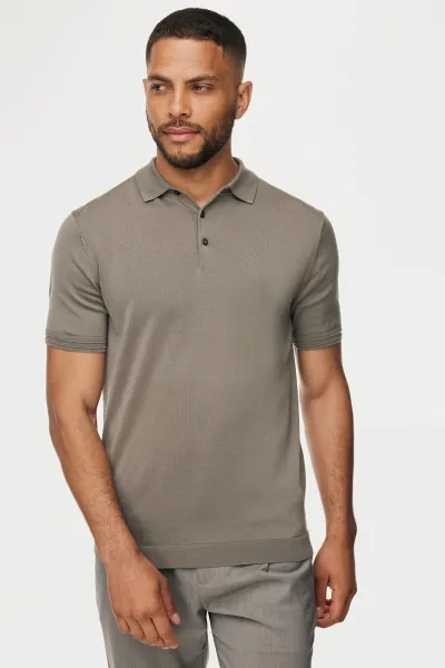 Button Polo | Taupe