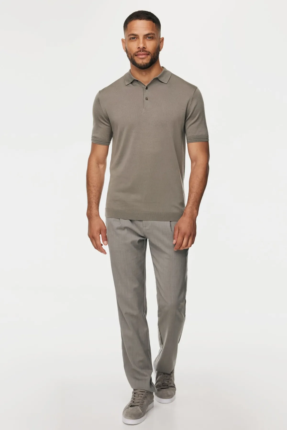 Button Polo | Taupe