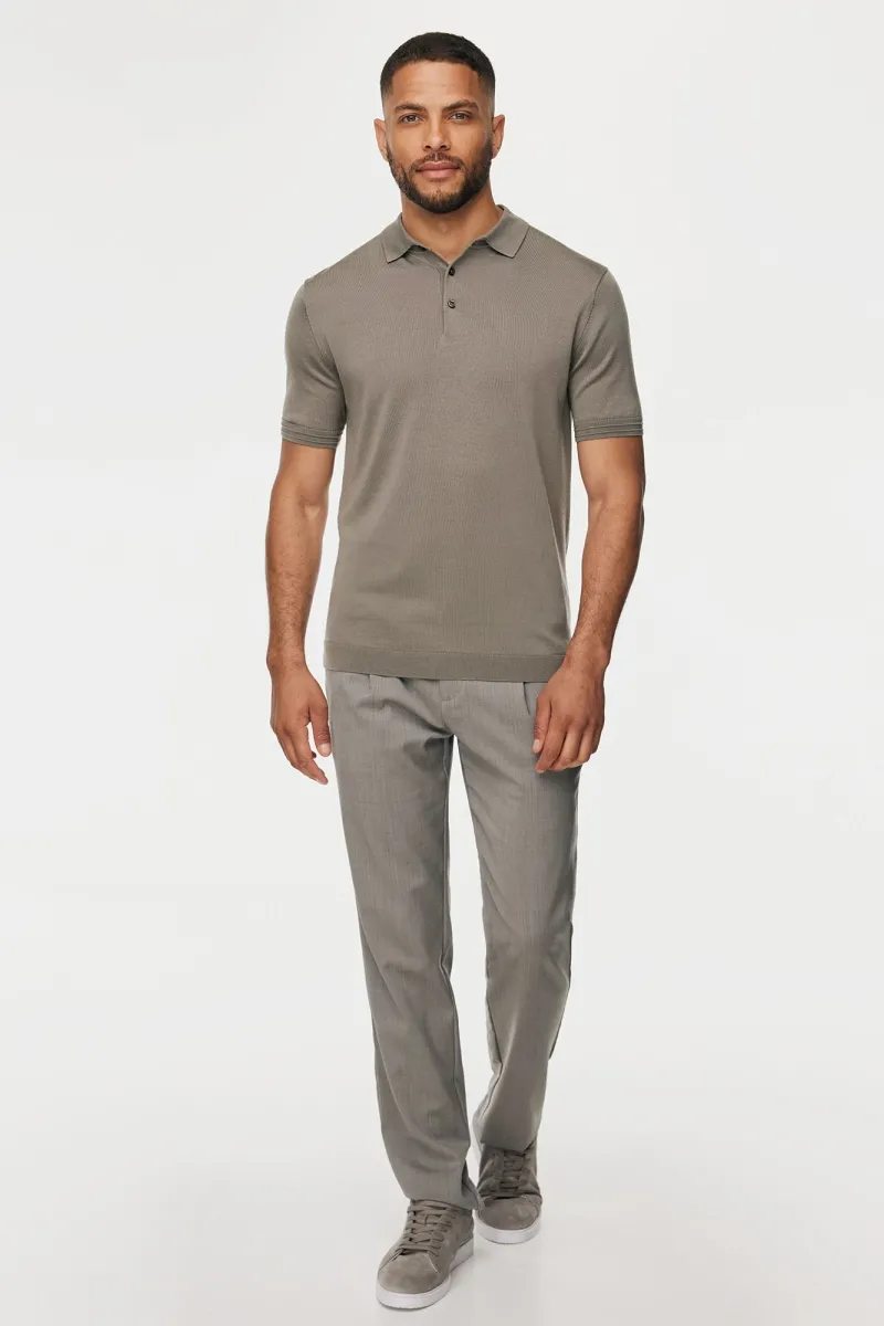 Button Polo | Taupe