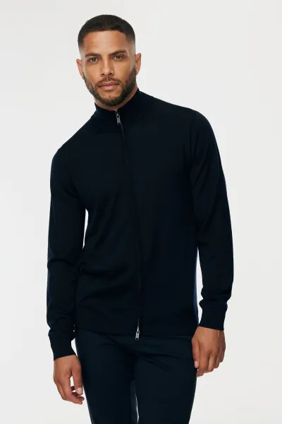 Turtle Zip Cardigan | Donkerblauw