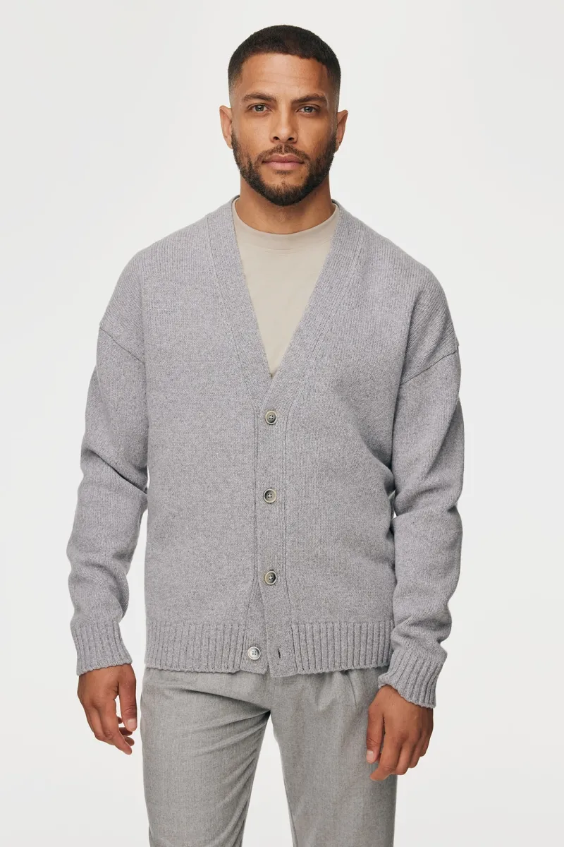 Button Cardigan | Lichtgrijs