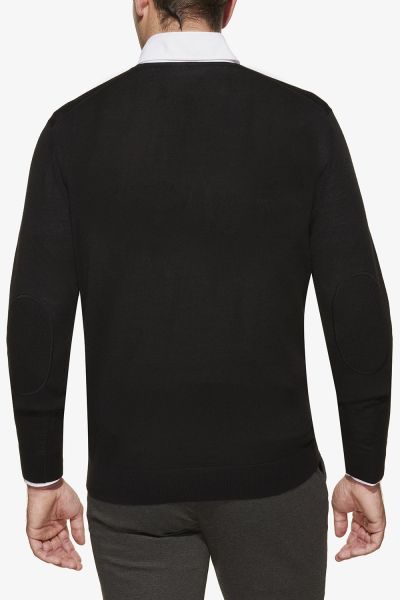 Merino v-hals zwart