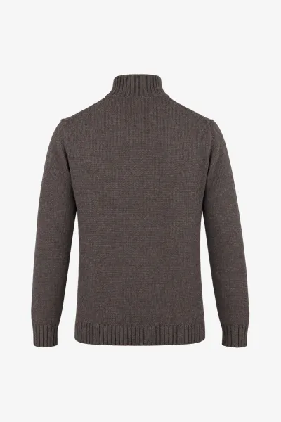 Geruiten Cable Turtleneck | Bruin