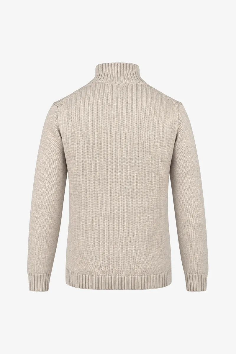 Geruiten Cable Turtleneck | Beige