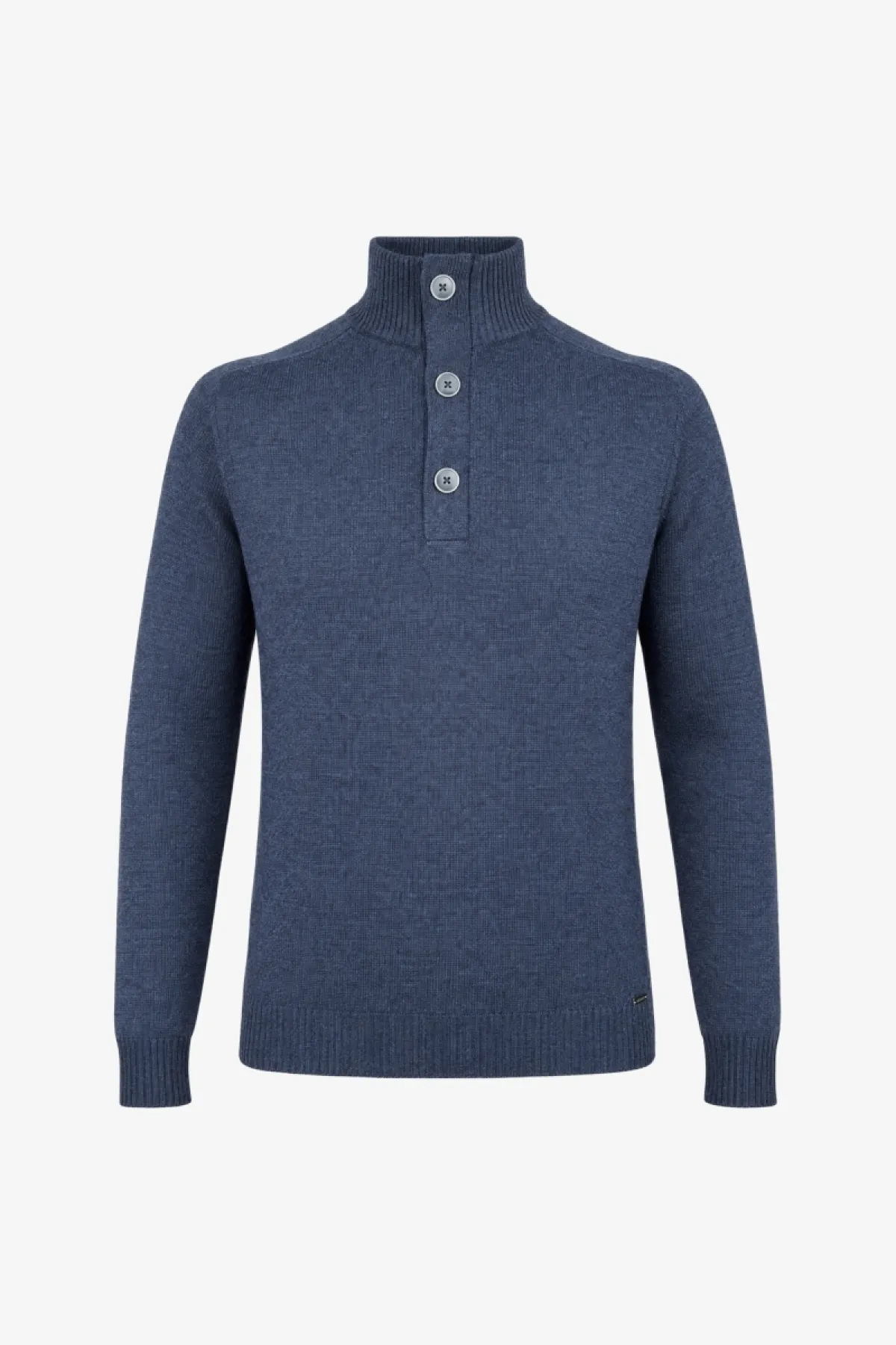 Buttoned Turtle Zip | Blauw