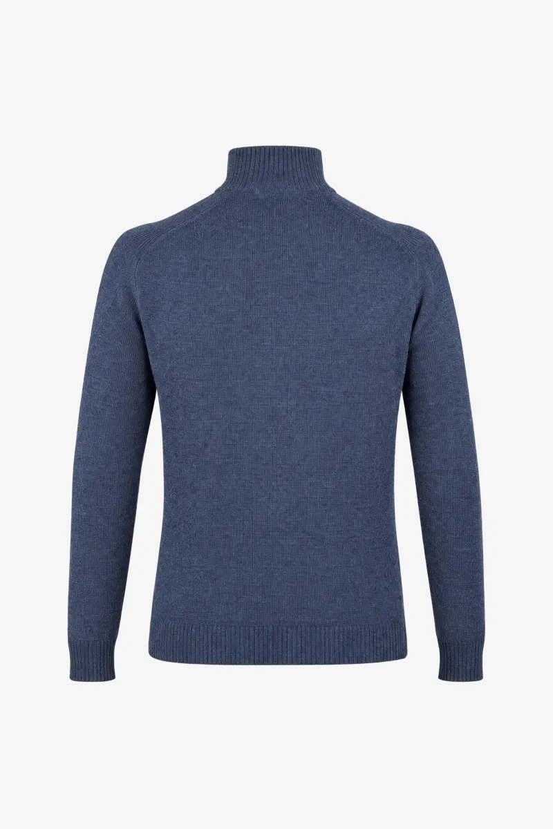 Buttoned Turtle Zip | Blauw