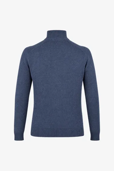 Buttoned Turtle Zip | Blauw