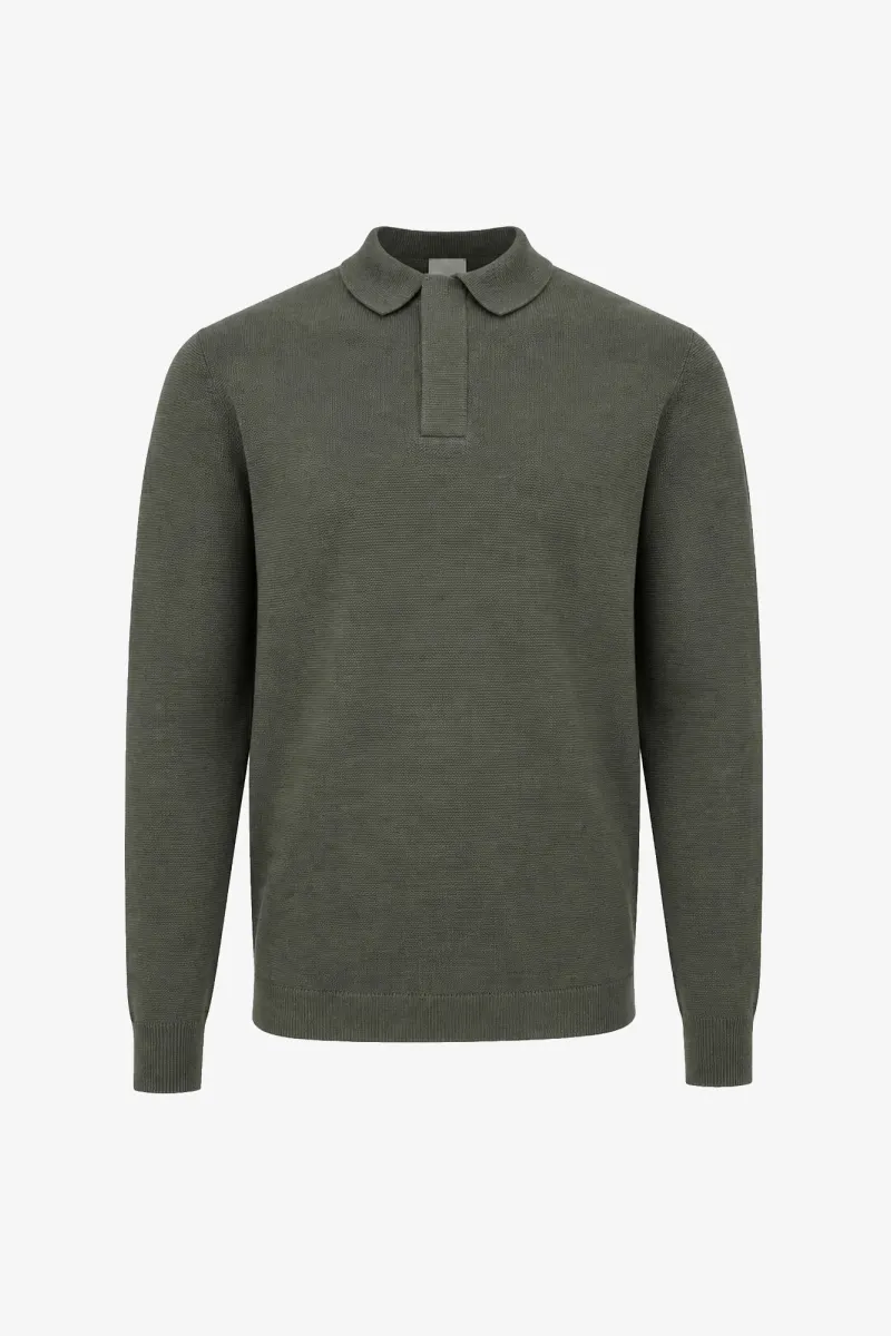 Longsleeve Polo Zip | Groen