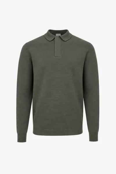 Longsleeve Polo Zip | Groen
