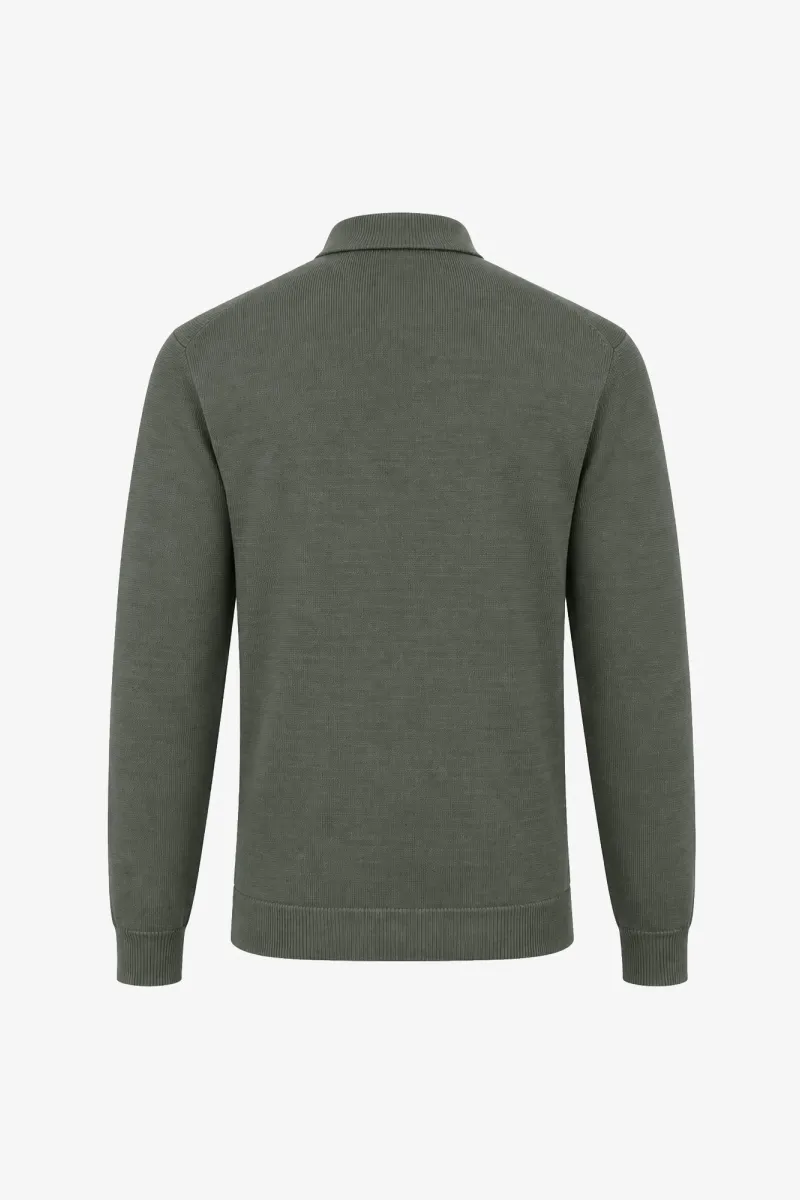 Longsleeve Polo Zip | Groen