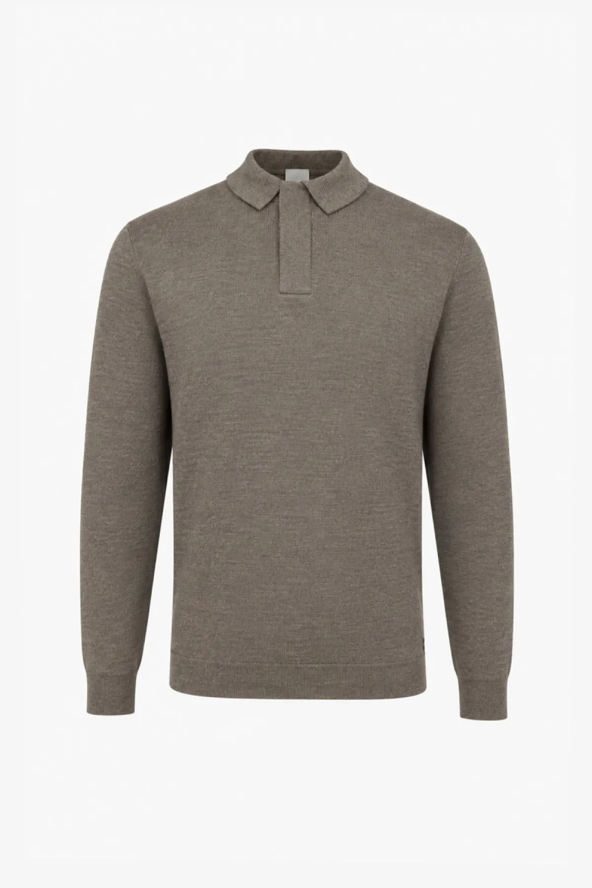 Longsleeve Polo Zip | Taupe