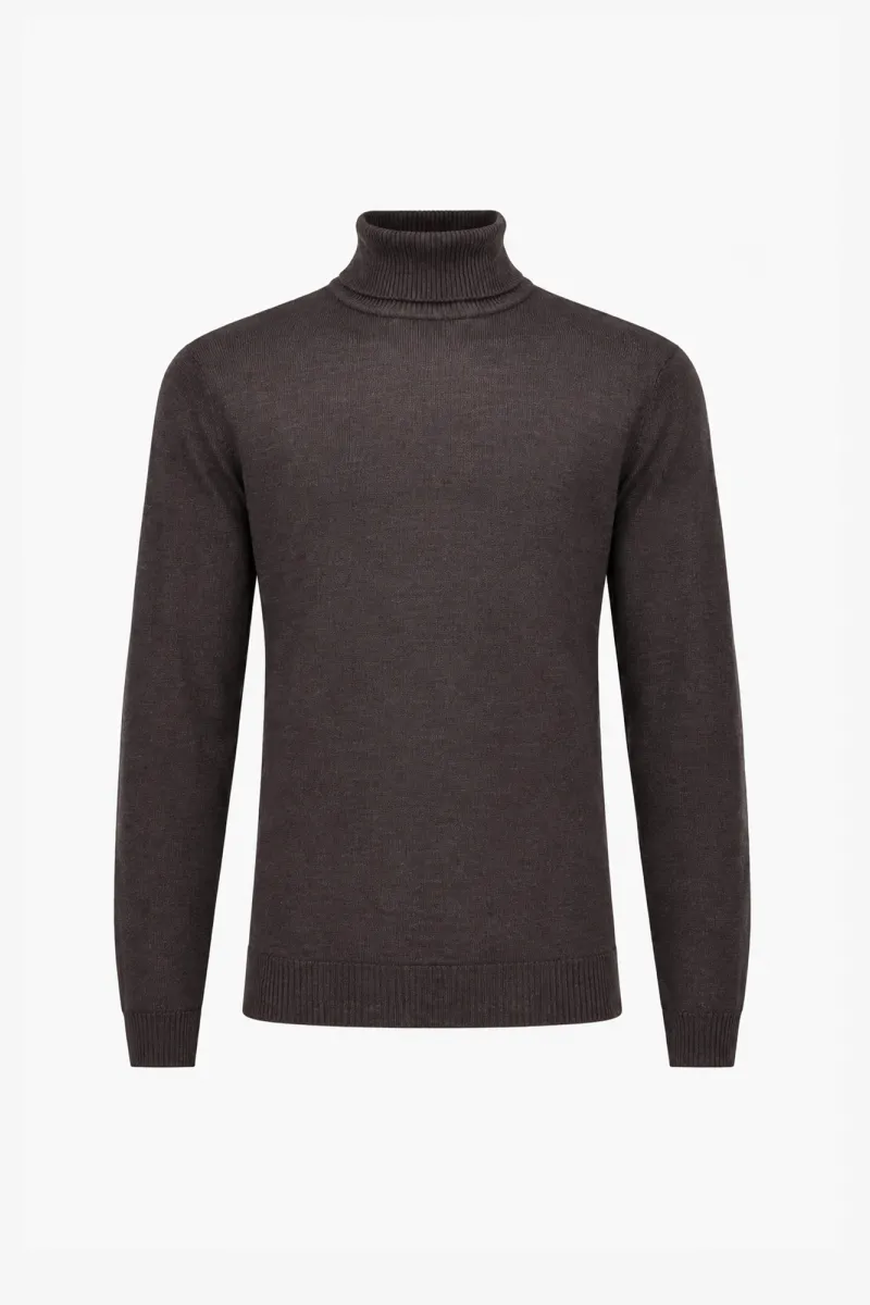 Rollneck Trui | Donkerbruin