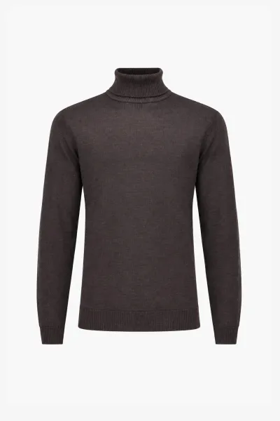 Rollneck Trui | Donkerbruin
