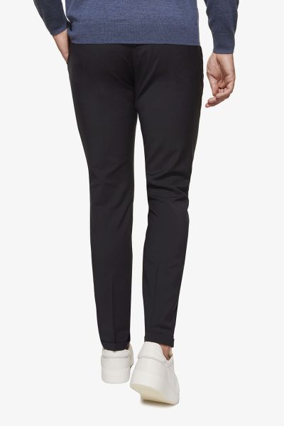 Wol stretch pantalon donkerblauw