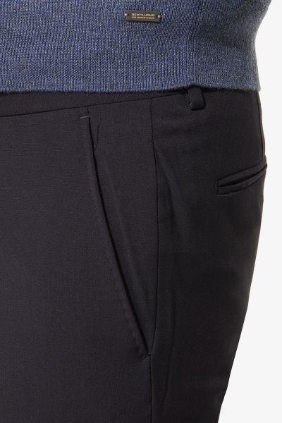 Wol stretch pantalon donkerblauw
