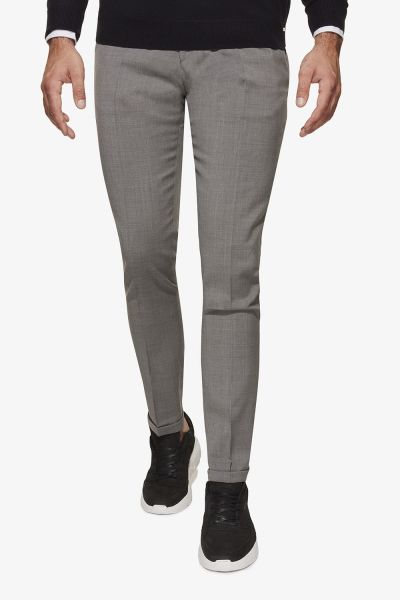 Wol stretch pantalon grijs