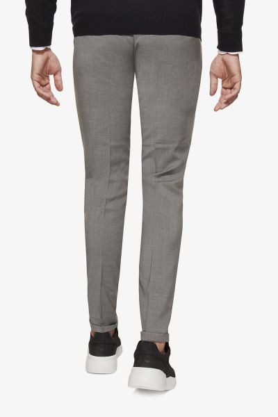 Wol stretch pantalon grijs