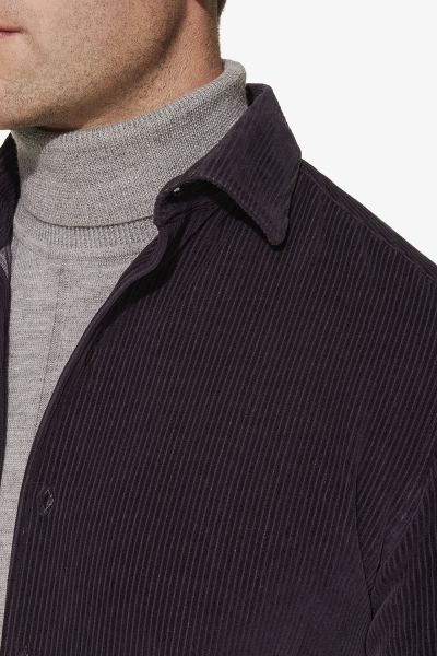 Shirt jacket rib blauw