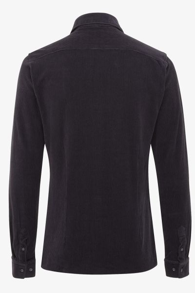 Shirt jacket rib blauw