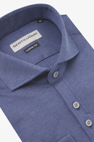 Dynamic jersey shirt fashion-fit blauw
