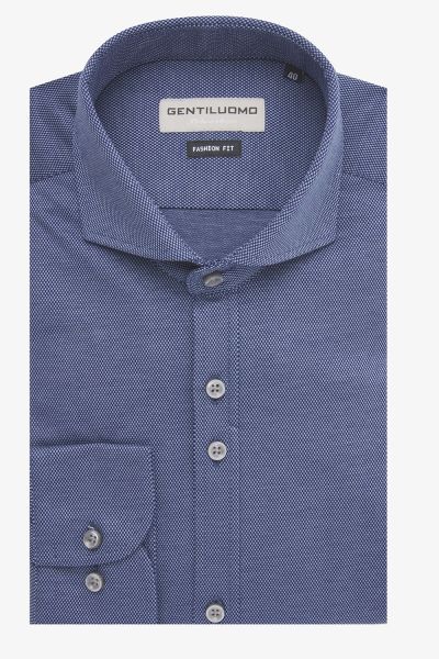 Dynamic jersey shirt fashion-fit blauw