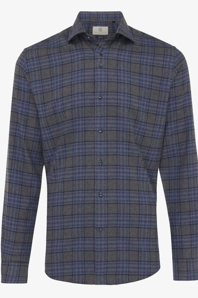 Geruit overhemd slim-fit blauw