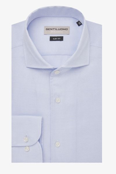 Overhemd one-piece collar lichtblauw