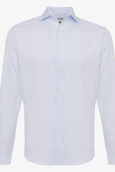 Overhemd one-piece collar lichtblauw