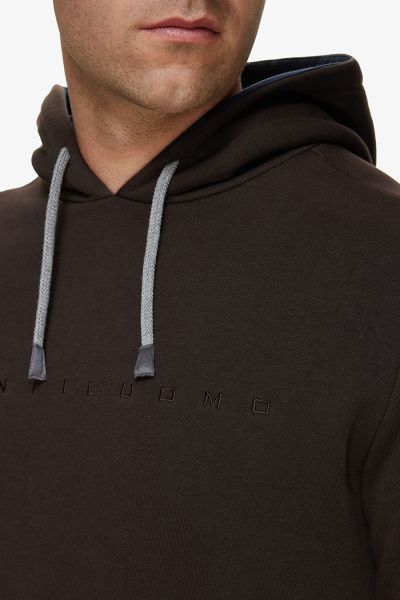 Logo hoodie donkerbruin