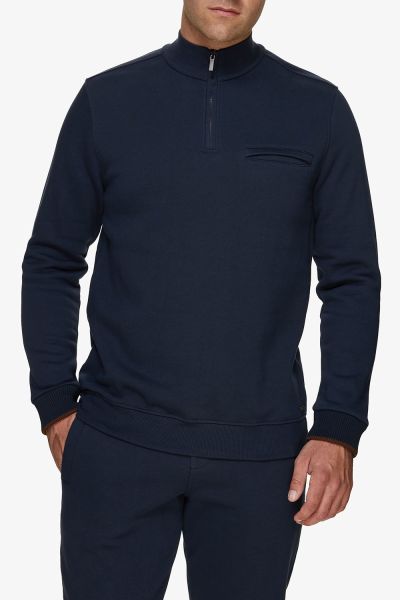 Turtle zip sweat donkerblauw