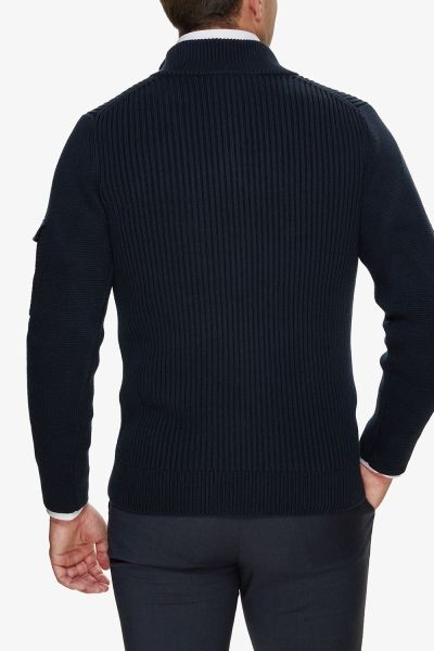 Turtle zip katoen donkerblauw