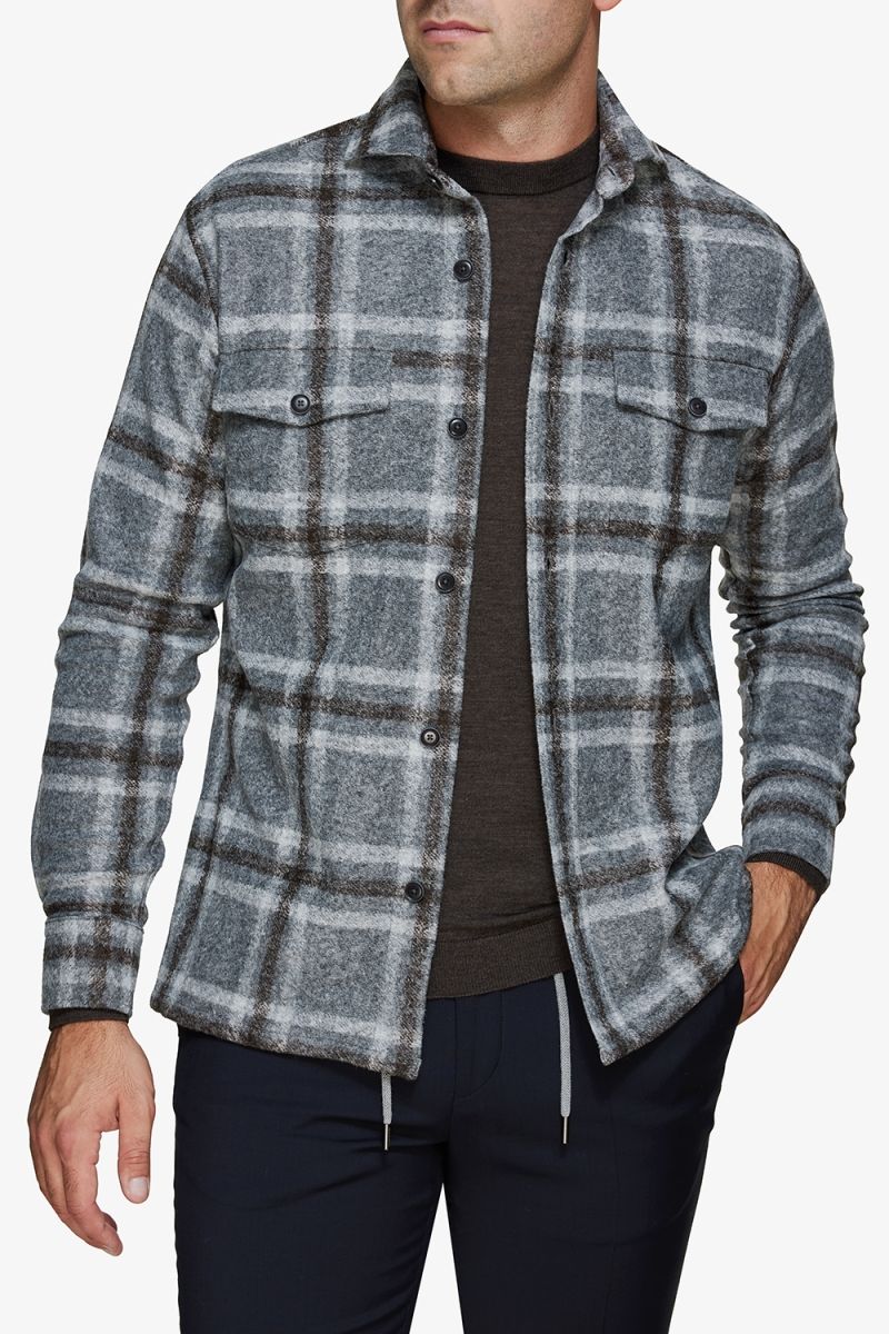 Overshirt veratti geruit grijs