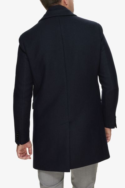 Wollen coat moreno donkerblauw