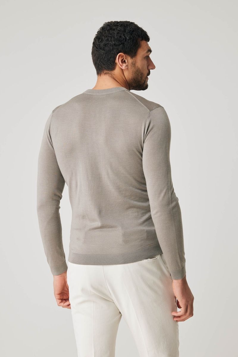 Gold ronde hals taupe