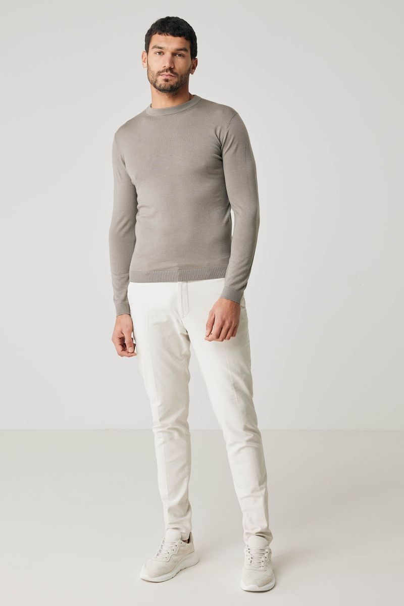 Gold ronde hals taupe