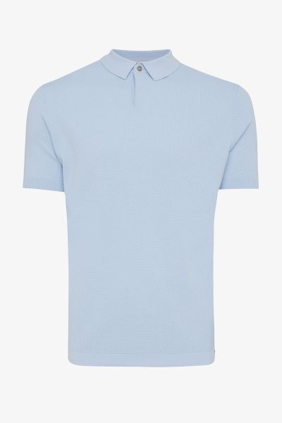 Cool dry polo structuur lichtblauw