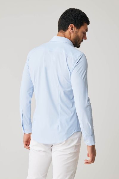 Dynamic stretch overhemd lichtblauw