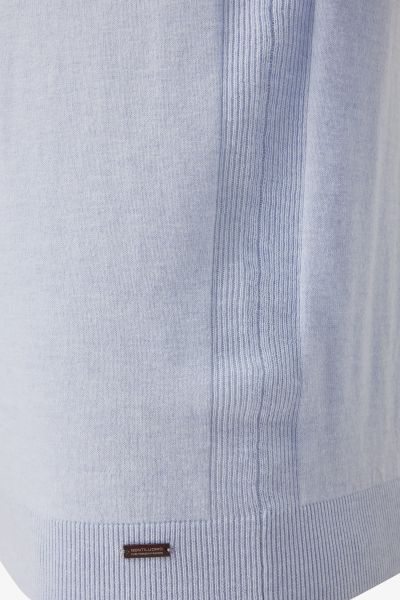 Katoen zijde trui ronde hals lichtblauw