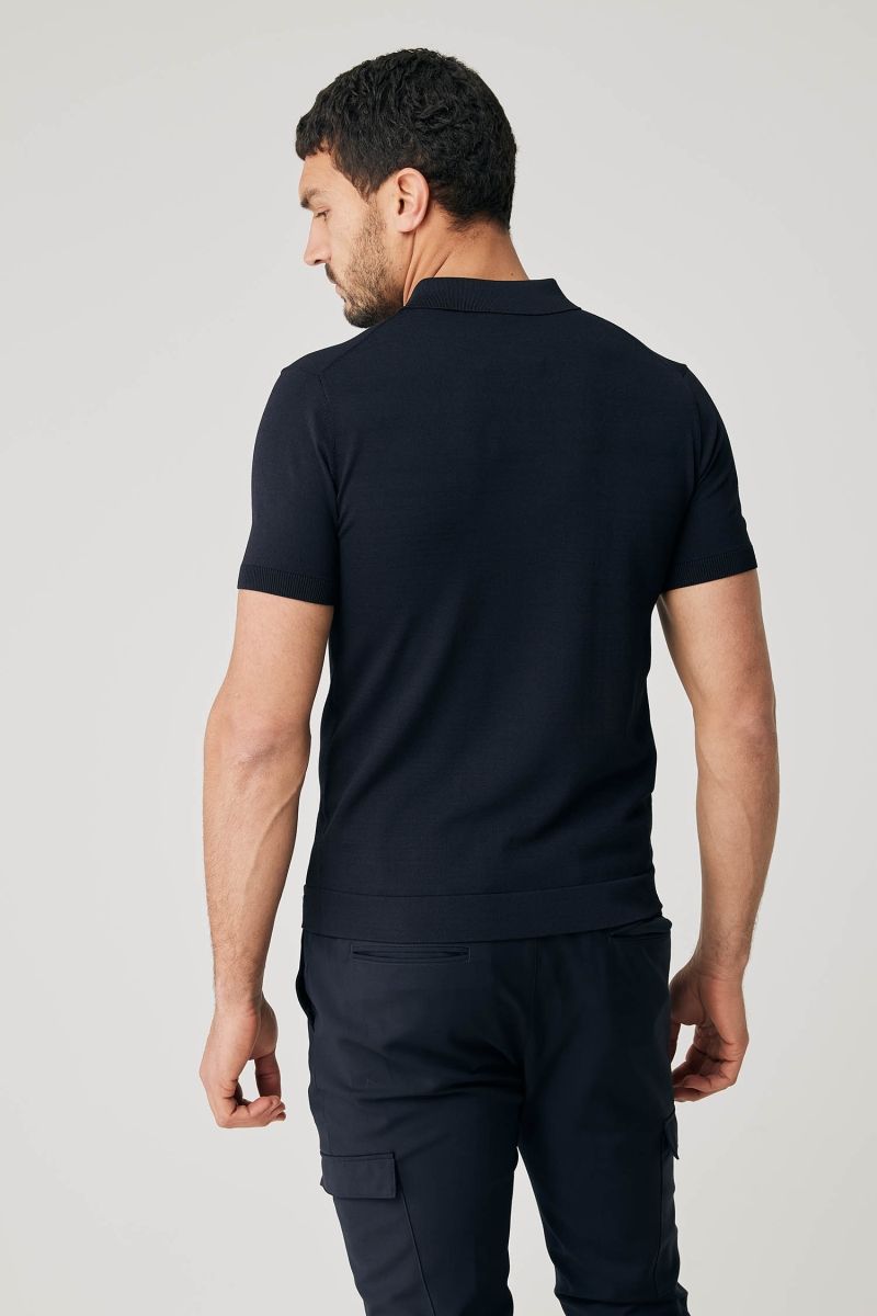 Cool dry polo 8 knoop donkerblauw