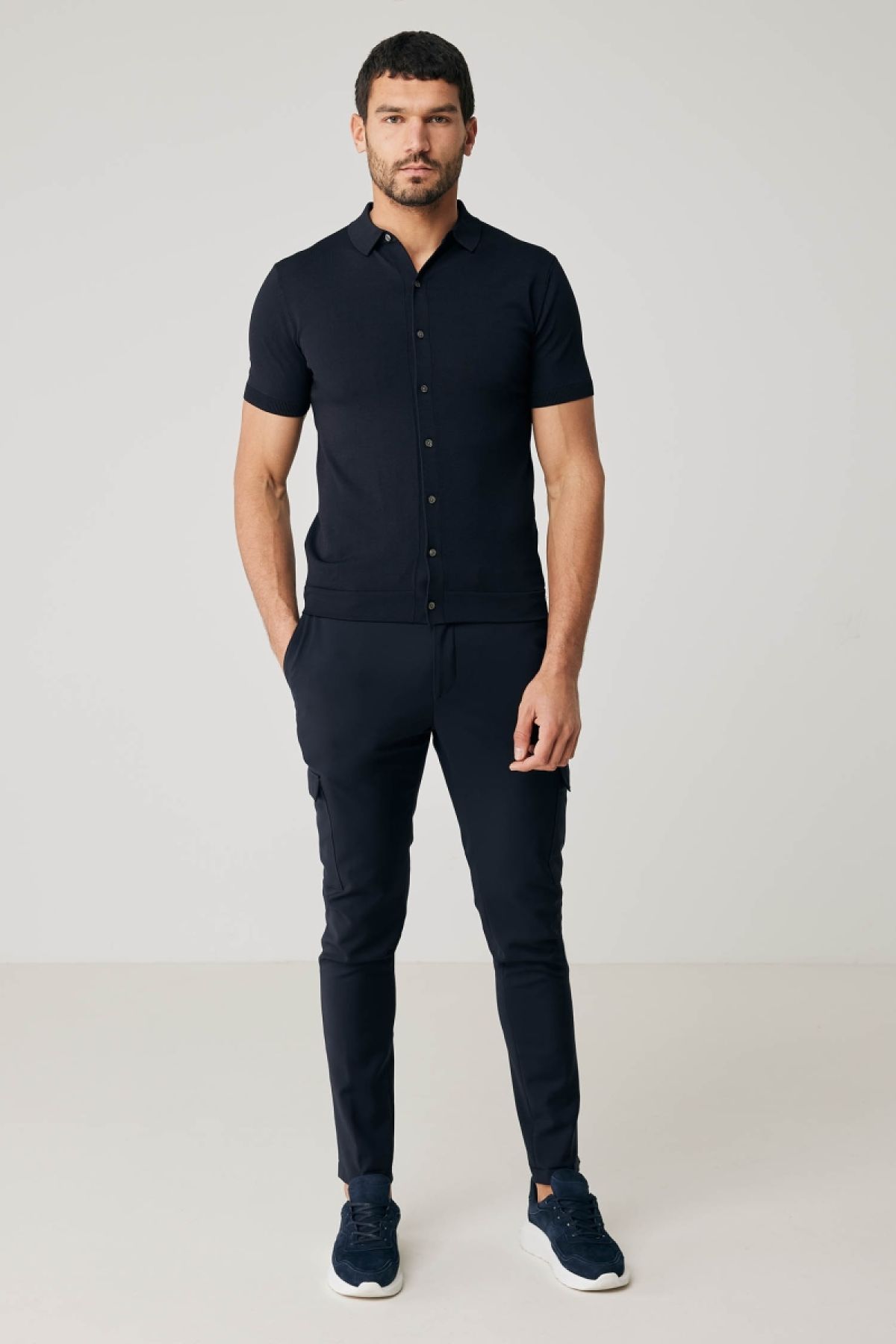 Cool dry polo 8 knoop donkerblauw