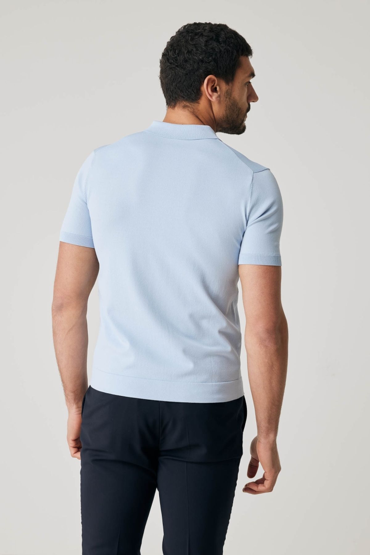 Cool dry polo 8 knoop Lichtblauw