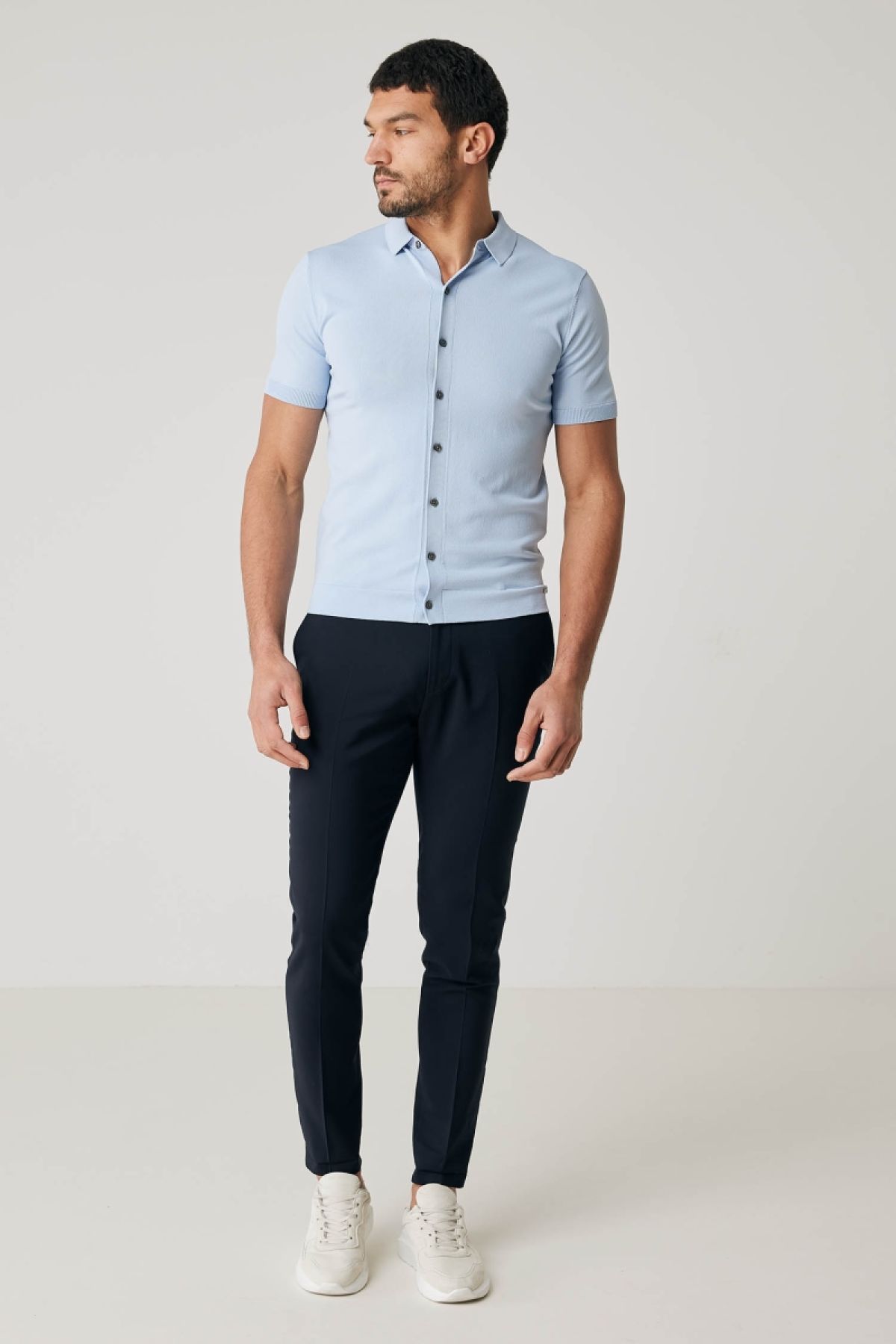 Cool dry polo 8 knoop Lichtblauw