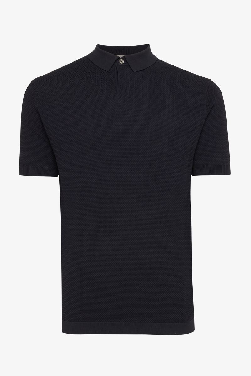 Cool dry polo structuur donkerblauw