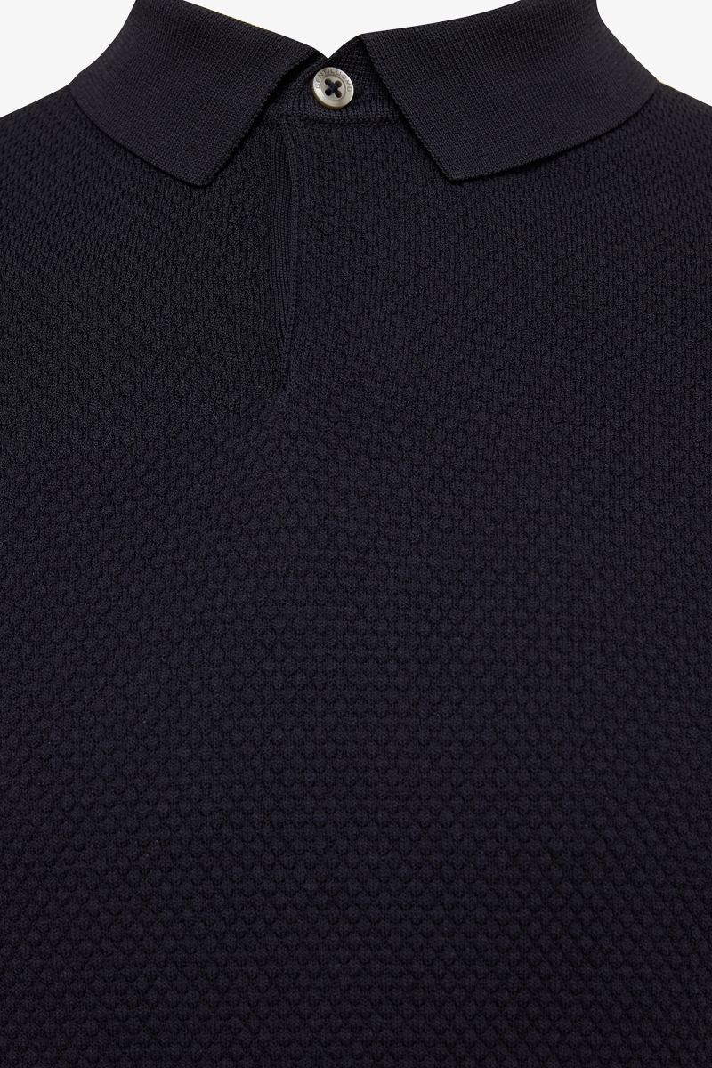Cool dry polo structuur donkerblauw