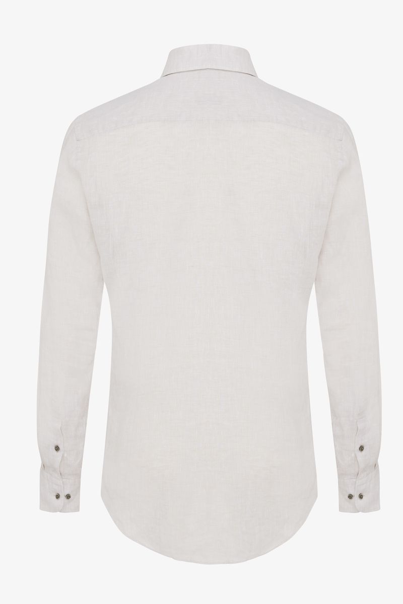 Linnen overhemd beige