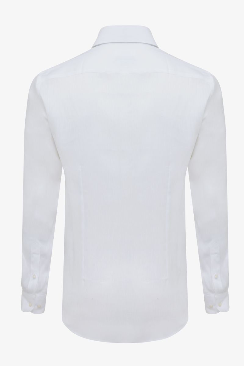 Gold overhemd linnen lycra wit