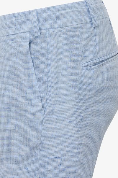 Linnen broken suit pantalon lichtblauw