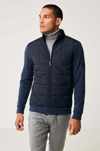 Donkerblauwe padded vest