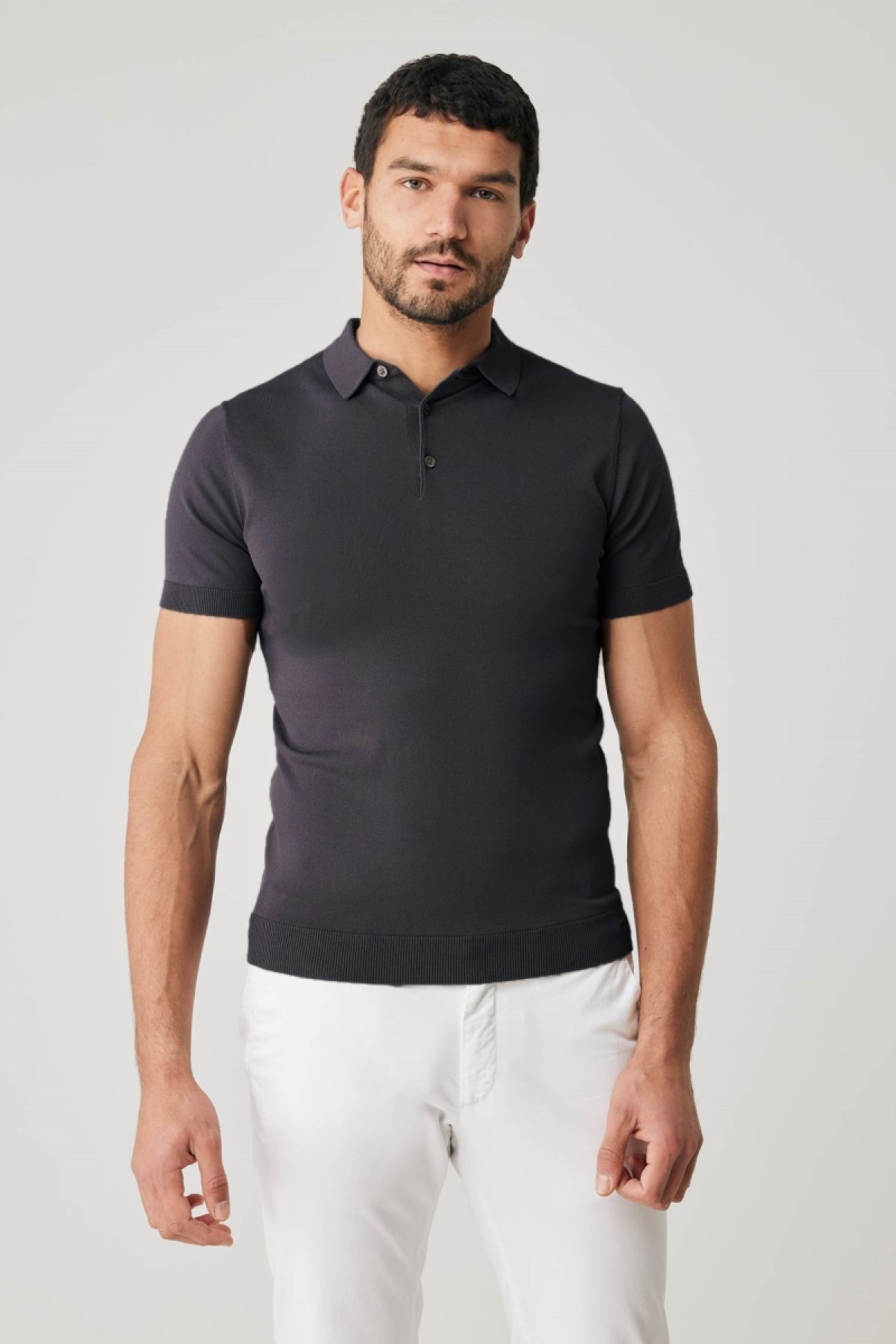 Donkergrijze cool dry polo